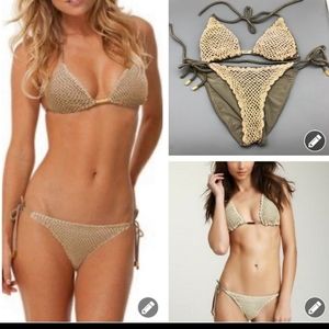 VIX tandi crochet string triangle bikini set